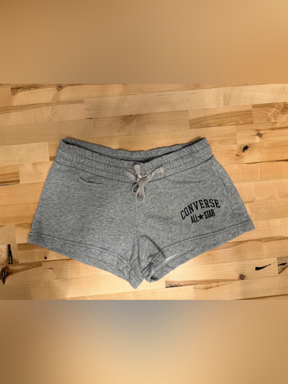 Converse All Star Women's Gray Drawstring Mini Shorts
